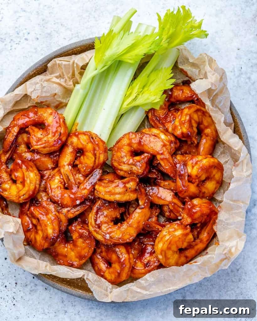 Smoky BBQ Shrimp 10 top view bbq shrimp on plate