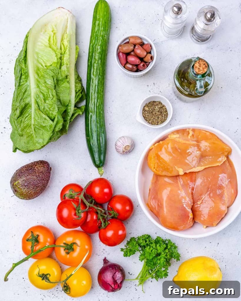 Vibrant Mediterranean Chicken Salad 4 ingredients to make chicken salad