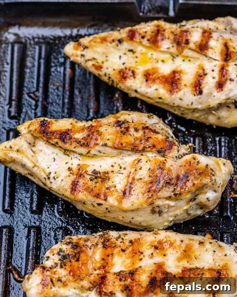 Vibrant Mediterranean Chicken Salad 5 grilled chicken breast on a pan