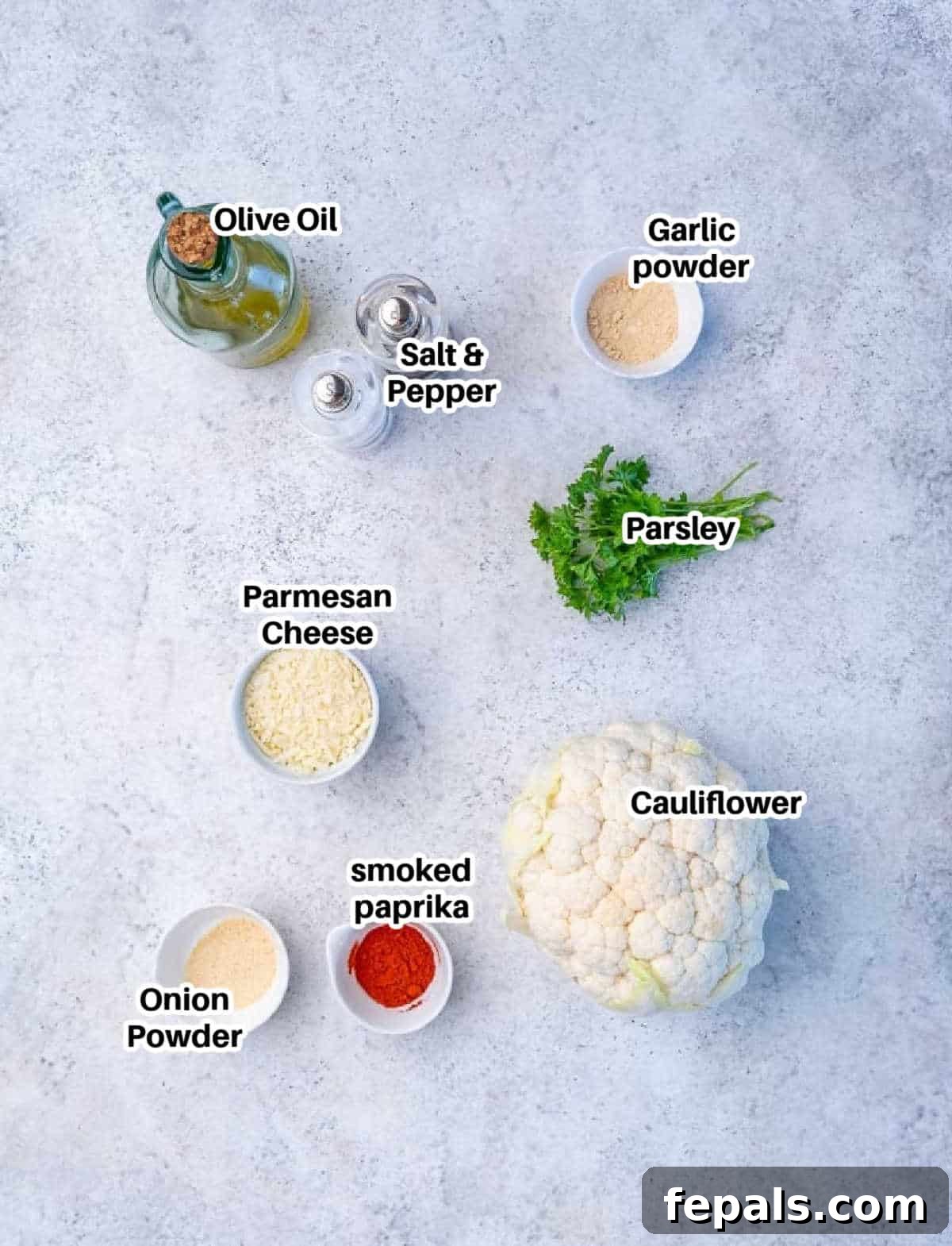 ingredients to make roasted cauliflower.