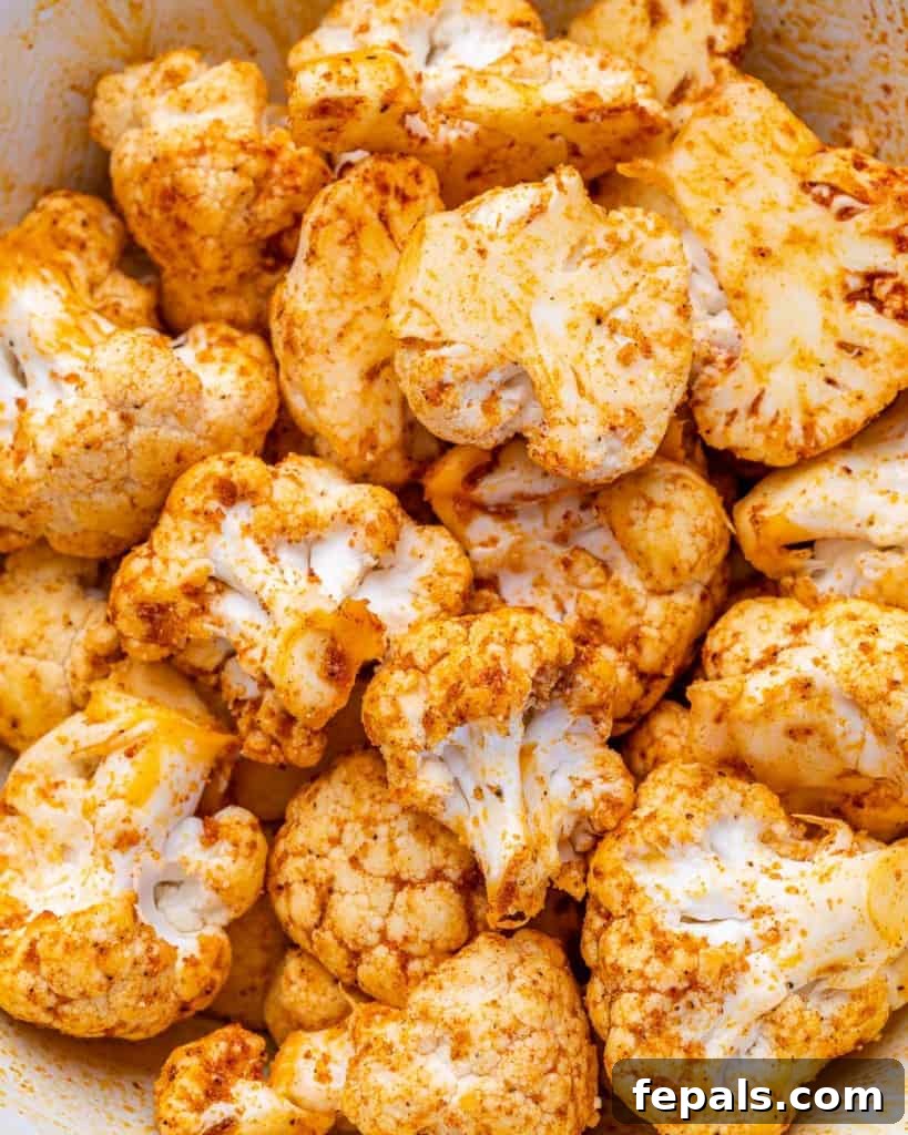 seasoned raw cauliflower