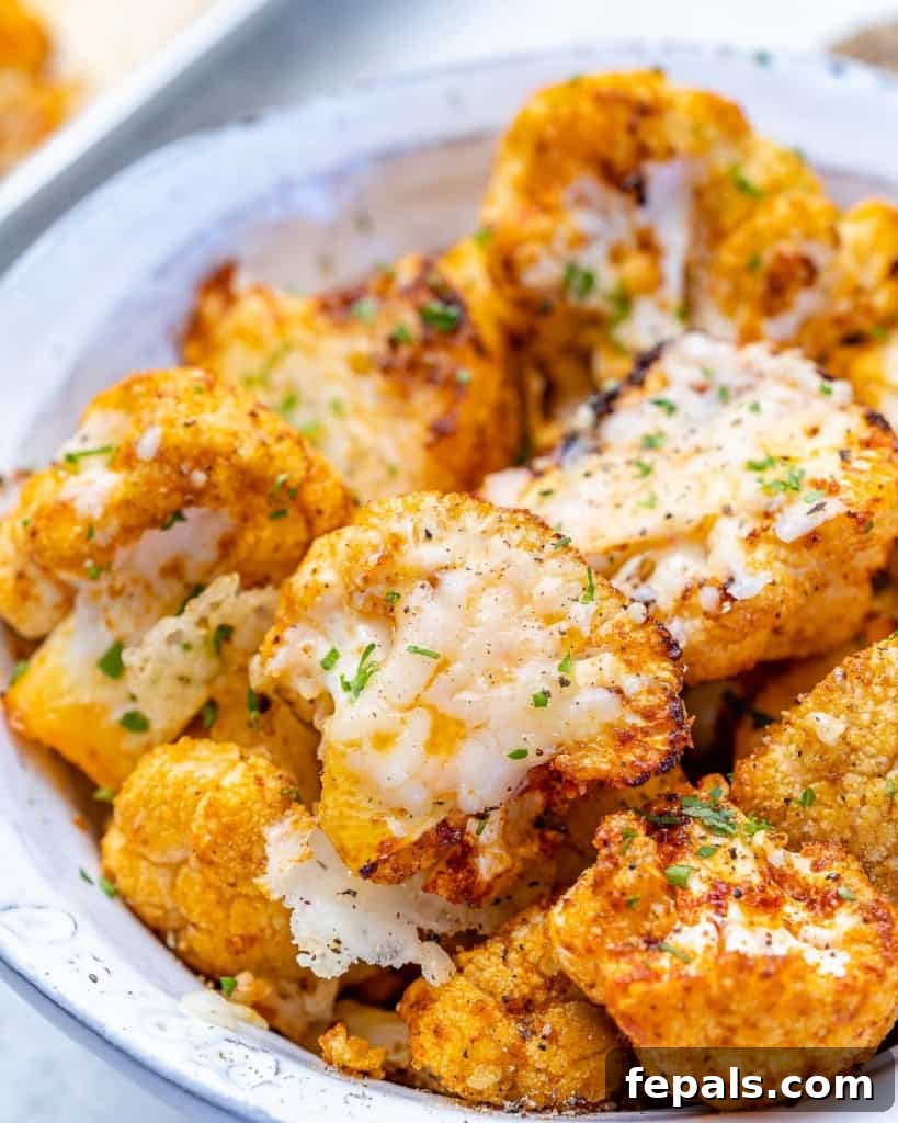close up cauliflower bites