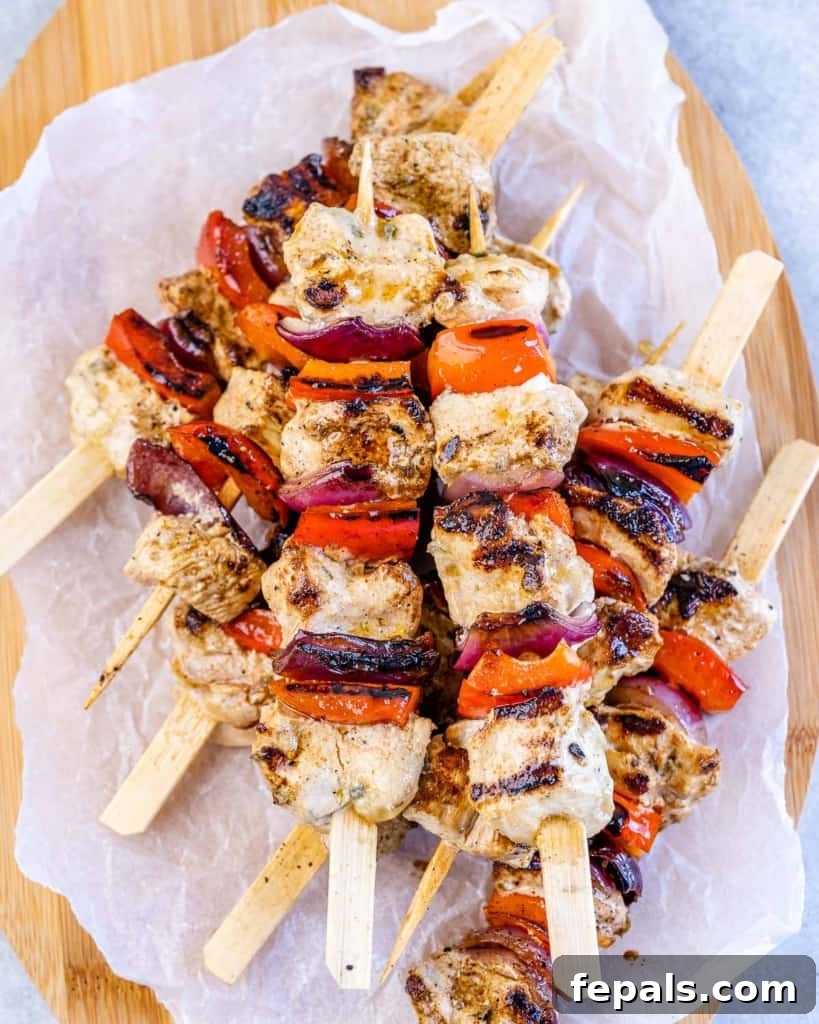 grilled chicken skewers without the feta garnishes