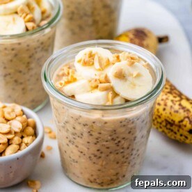 Three jars of overnight oats prepared and ready.