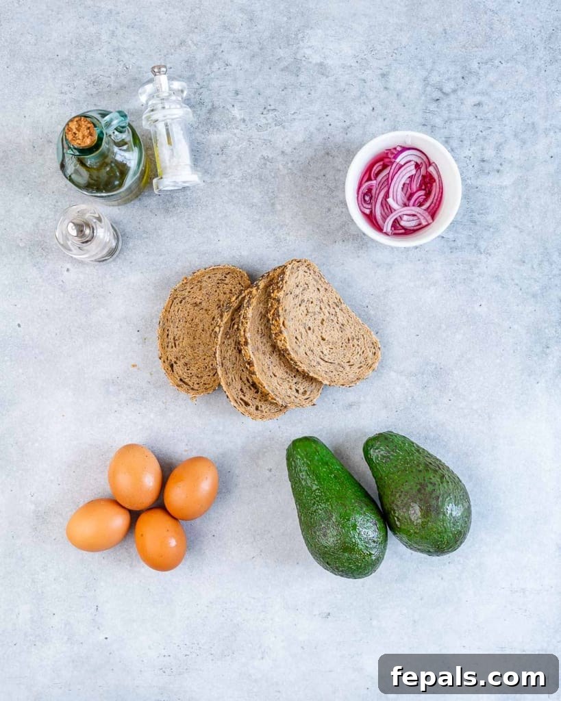 ingredients to make avocado toast