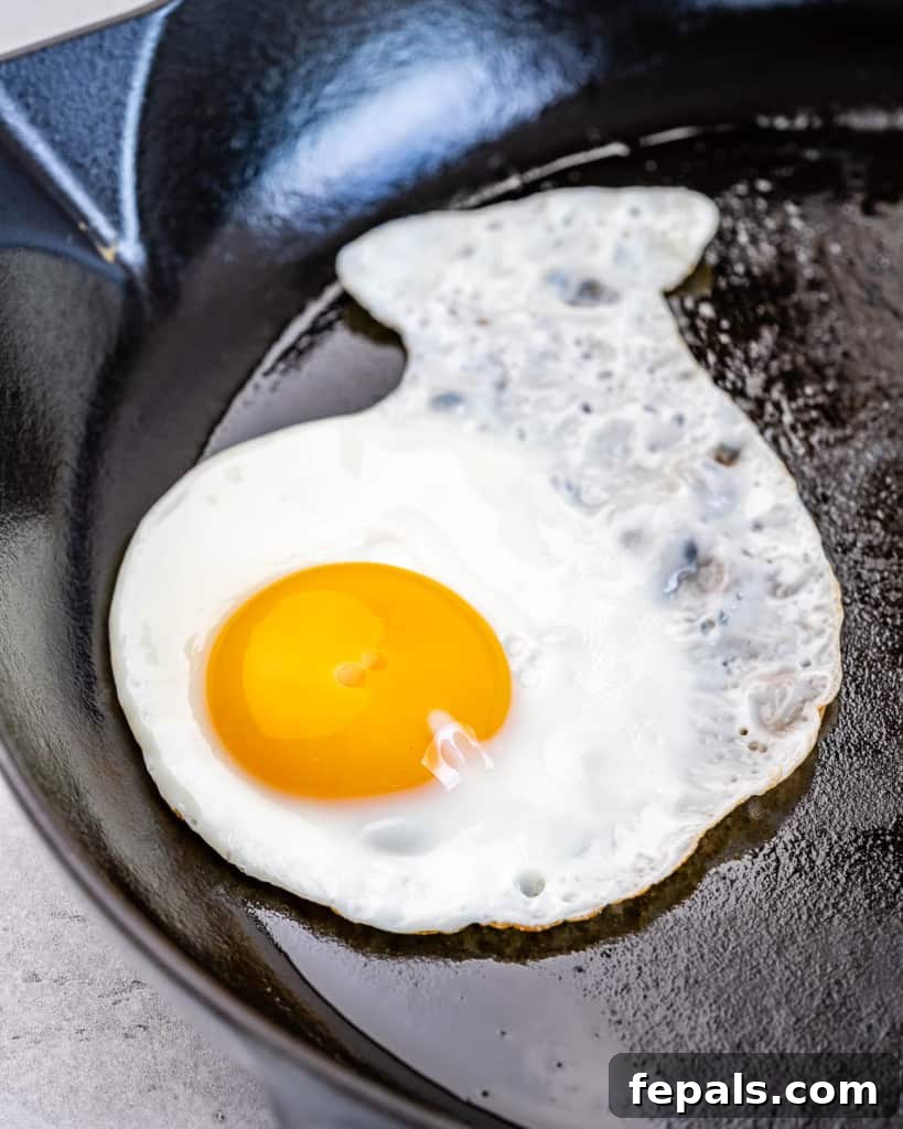cooked egg on pan