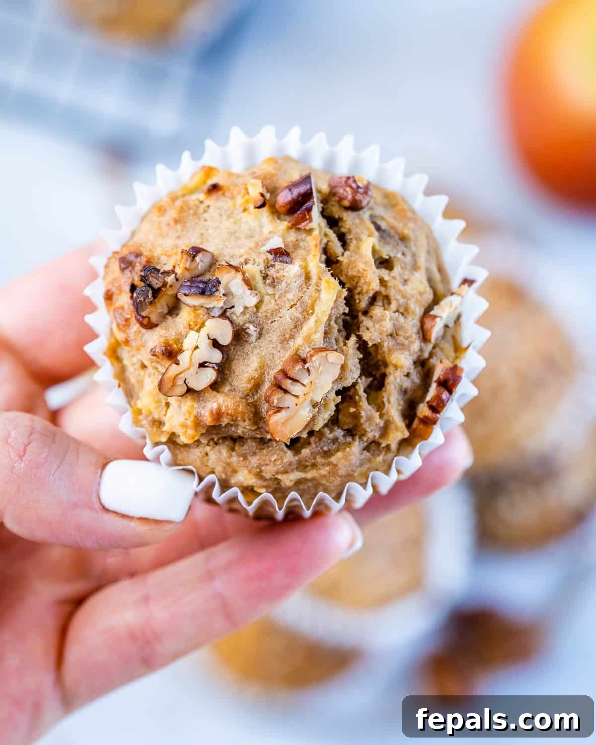 close up of apple muffin