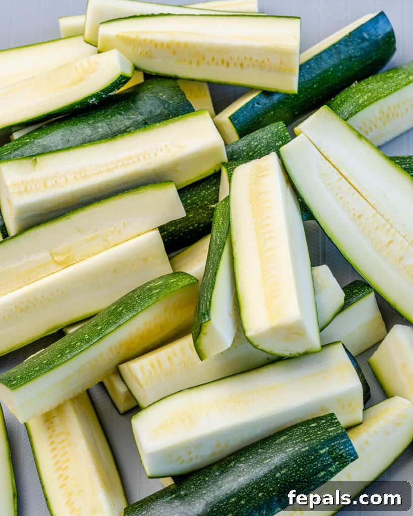 Crispy Air Fryer Zucchini Parmesan Fries 5 zucchini cut into fries