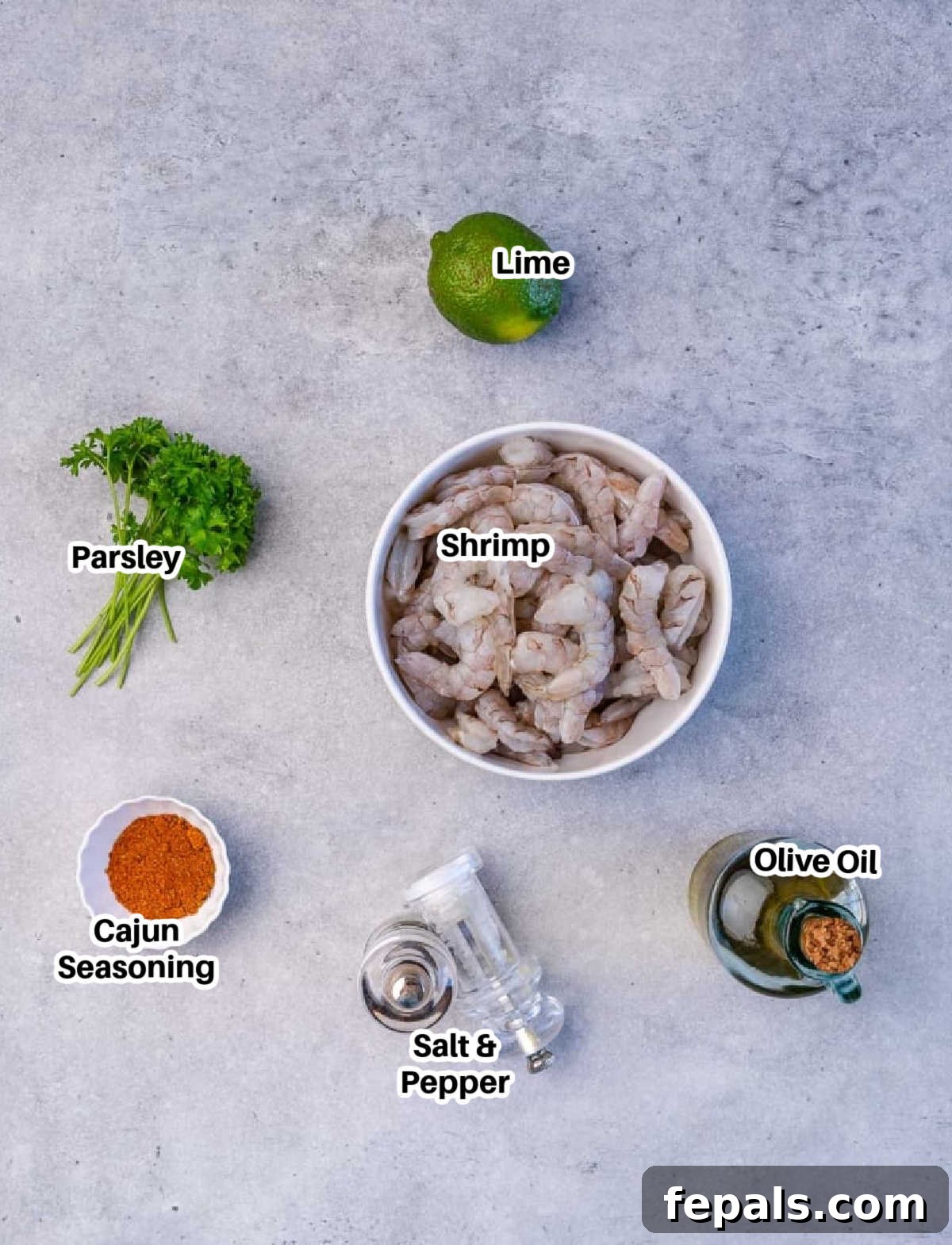ingredients to make cajun shrimp.