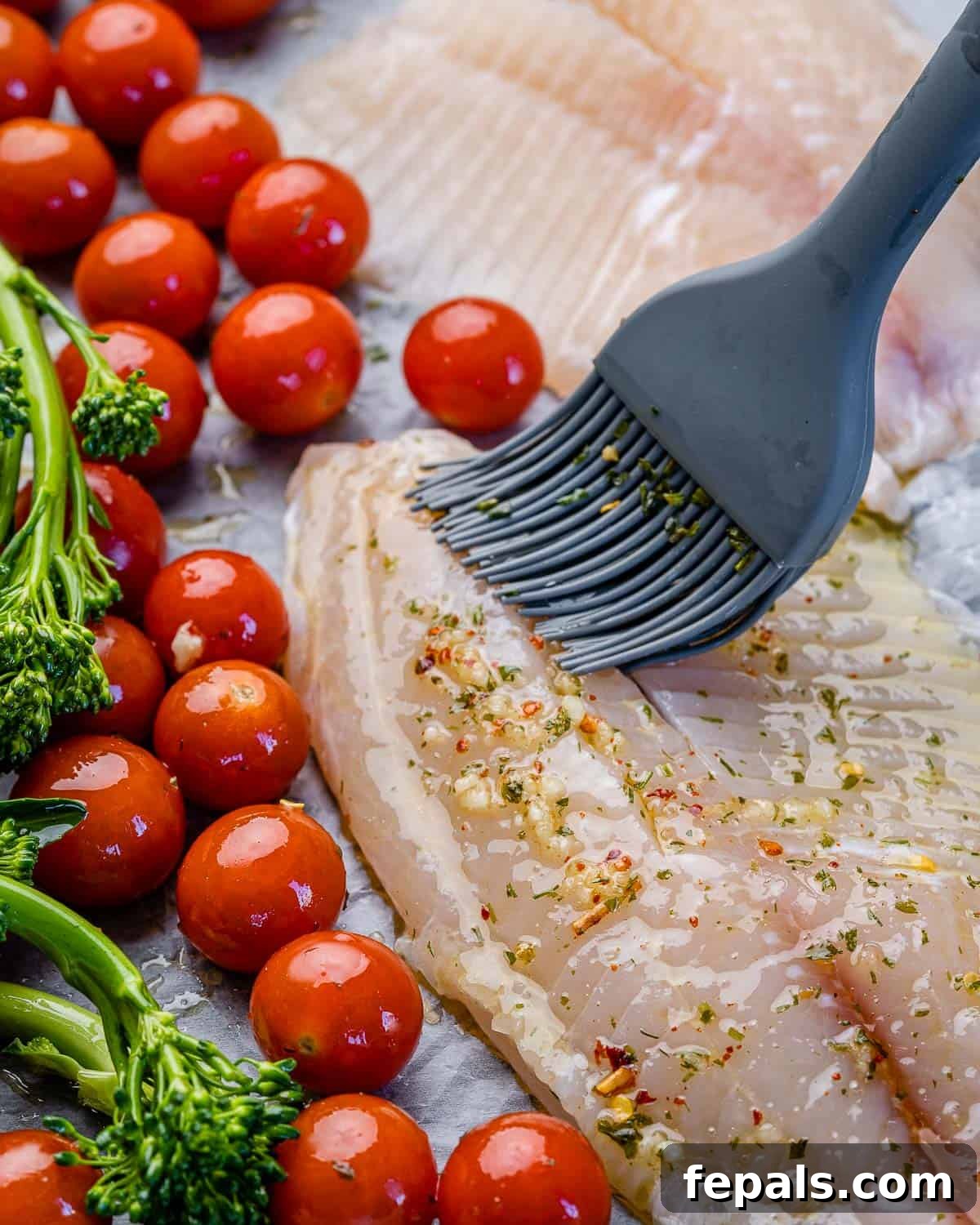 TIlapia Recipe basting tilapia fillet with oil mixture