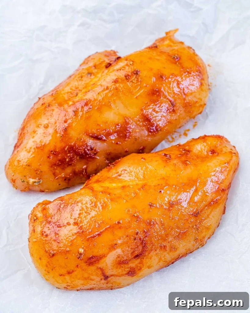seasoned raw chicken breast 