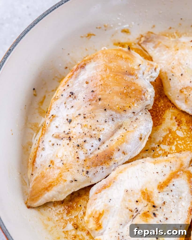 cooked chicken in a skillet