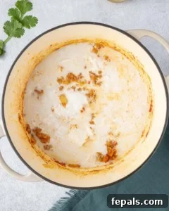 coconut milk added ver sauteed onions
