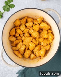chicken chucks cooked in a pot