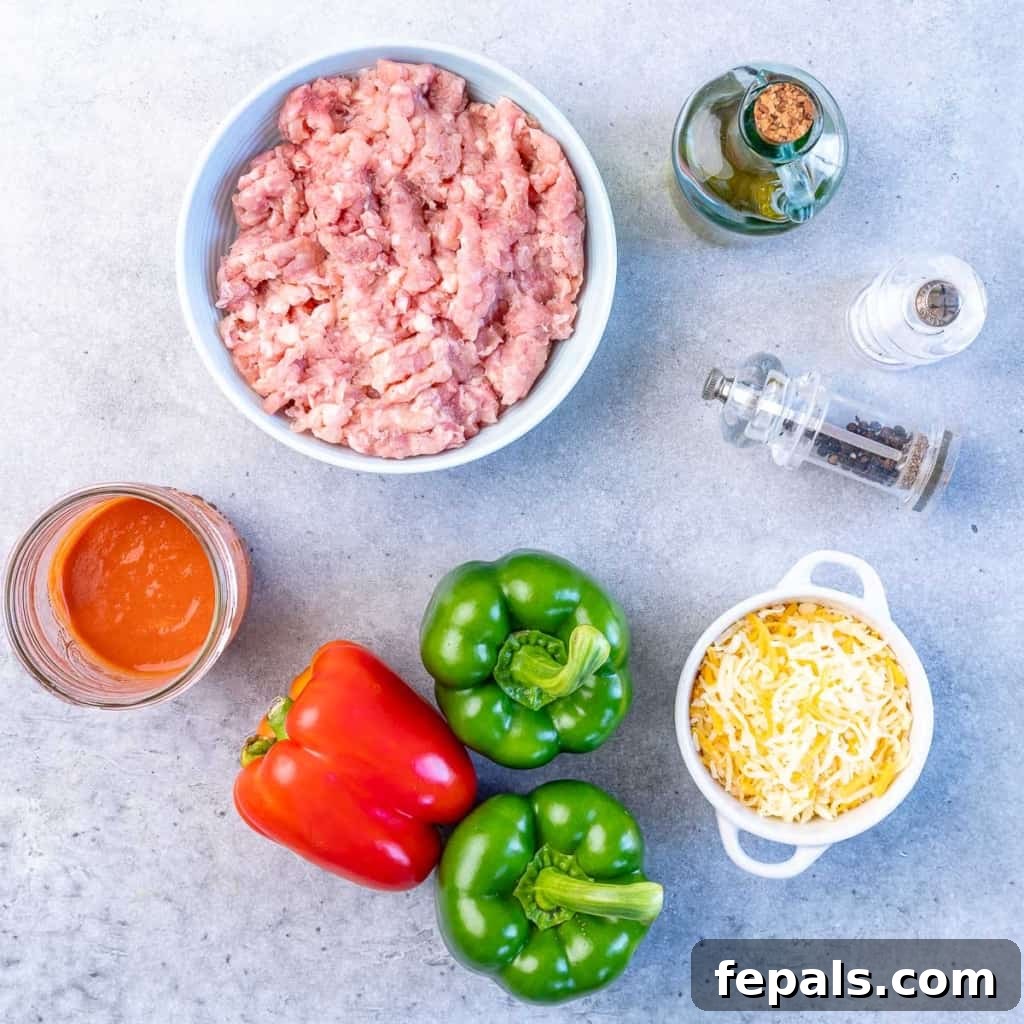 Ingredients on a grey table.