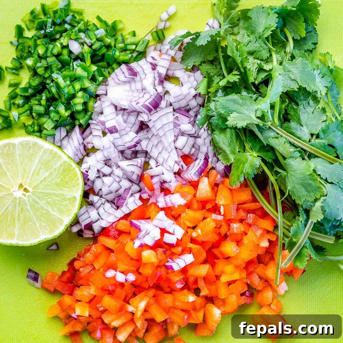Grilled Flank Steak Recipe with Pineapple Salsa chopped onion, cilantro, bell pepper, jalapeno, lime