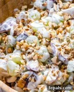 Close up grape salad in a bowl