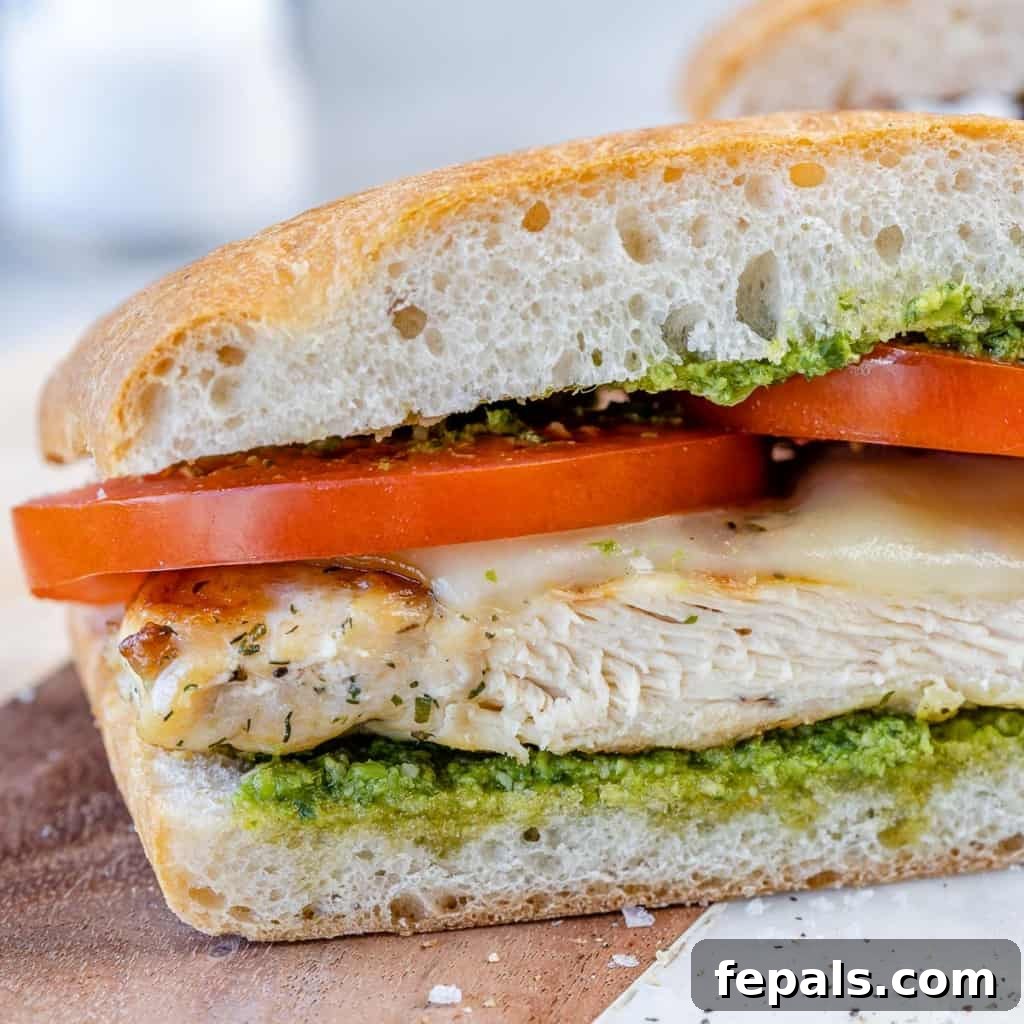 Gourmet Grilled Chicken Sandwich 7 side shot of one grilled chicken breast sandwich