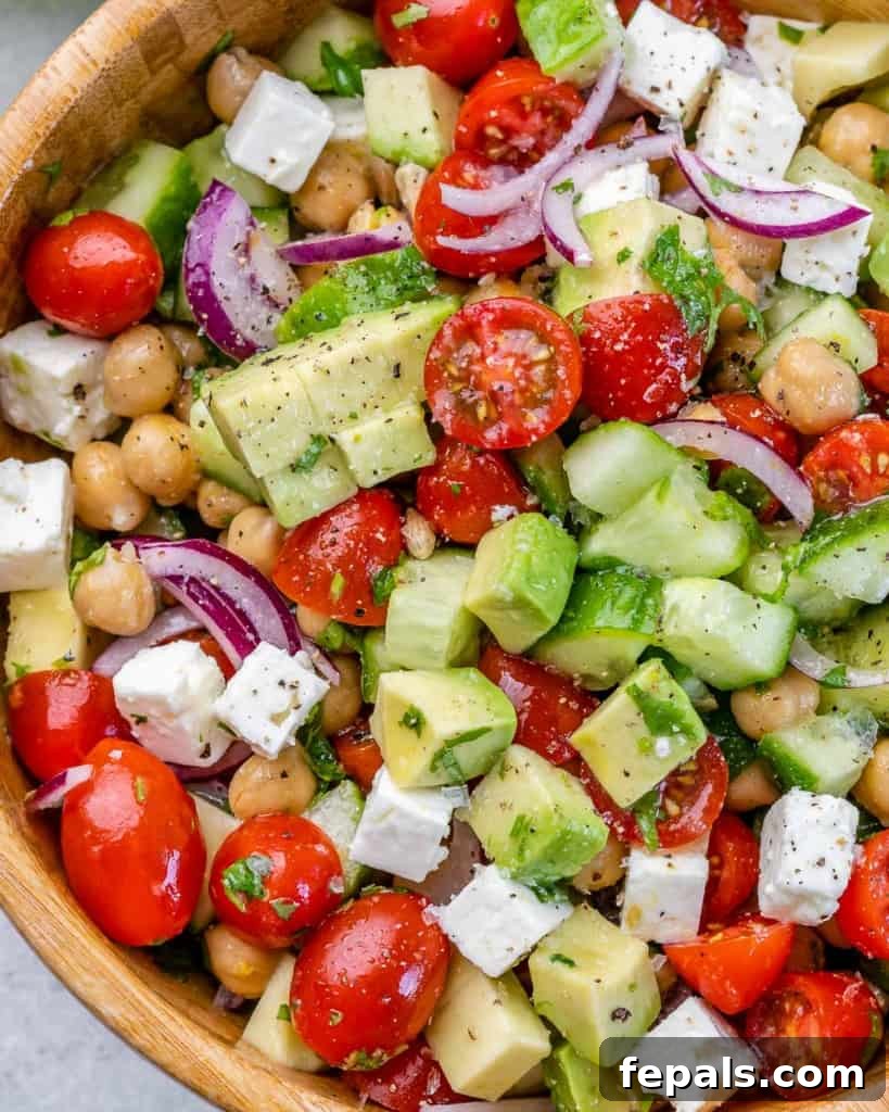 top view chickpea salad 