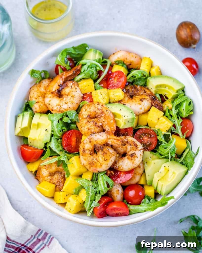 Zesty Grilled Shrimp Summer Salad 2 Vibrant grilled shrimp salad with fresh vegetables and succulent shrimp, perfect for a healthy meal.