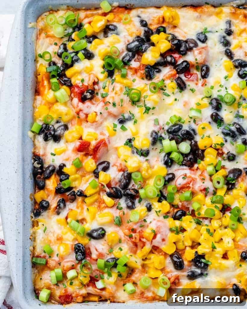 top view of chicken enchilada in  white dish