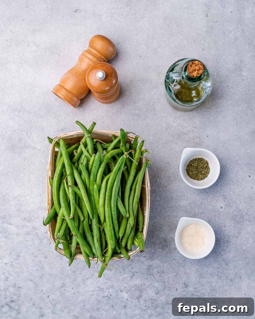 ingredients to make air fryer green beans 