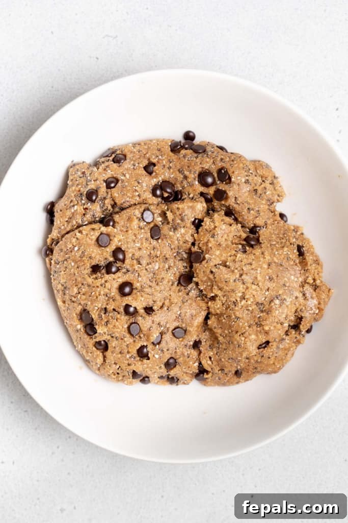 chocolate chip mixed in with the cookie dough mix