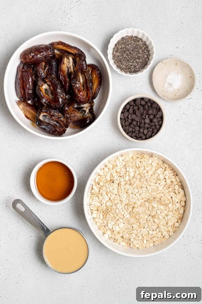 ingredients to make cookie dough energy bites