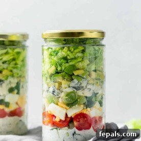 cobb salad in a jar