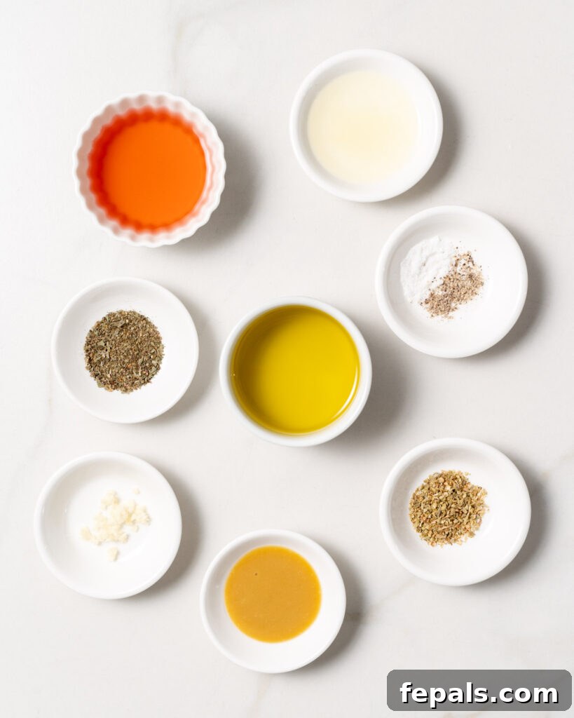 Layered Jar Salads 5 ingredients to make the greek dressing for the salad jar