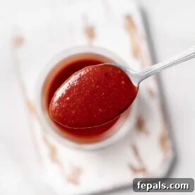 top view of spoonful or bbq sauce