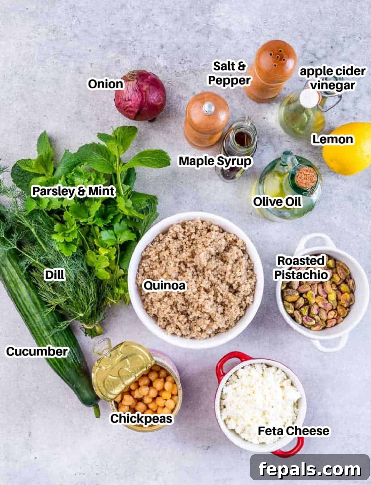 Ingredients for Jennifer Aniston salad.