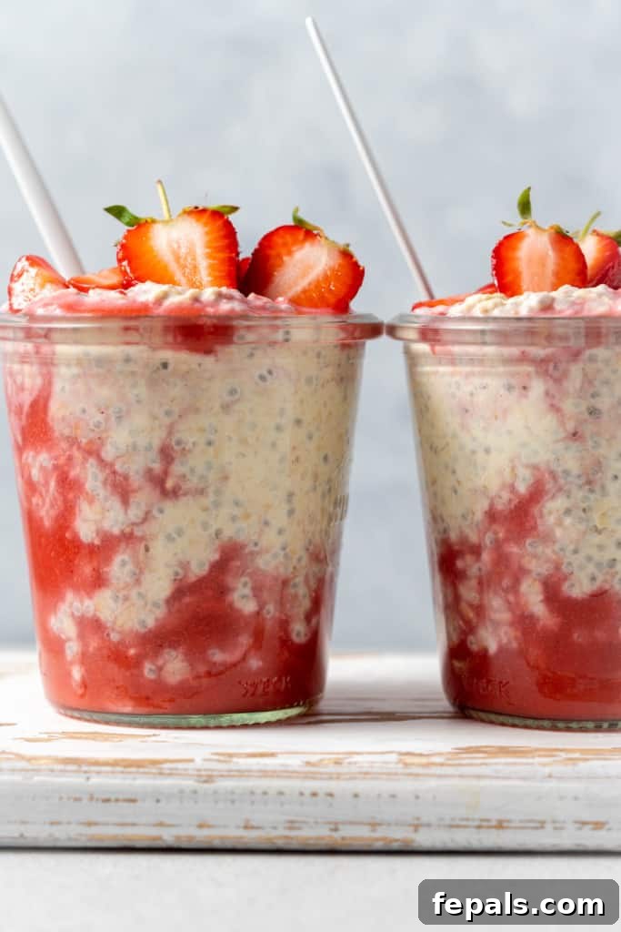 side shot jars of overnight oats 