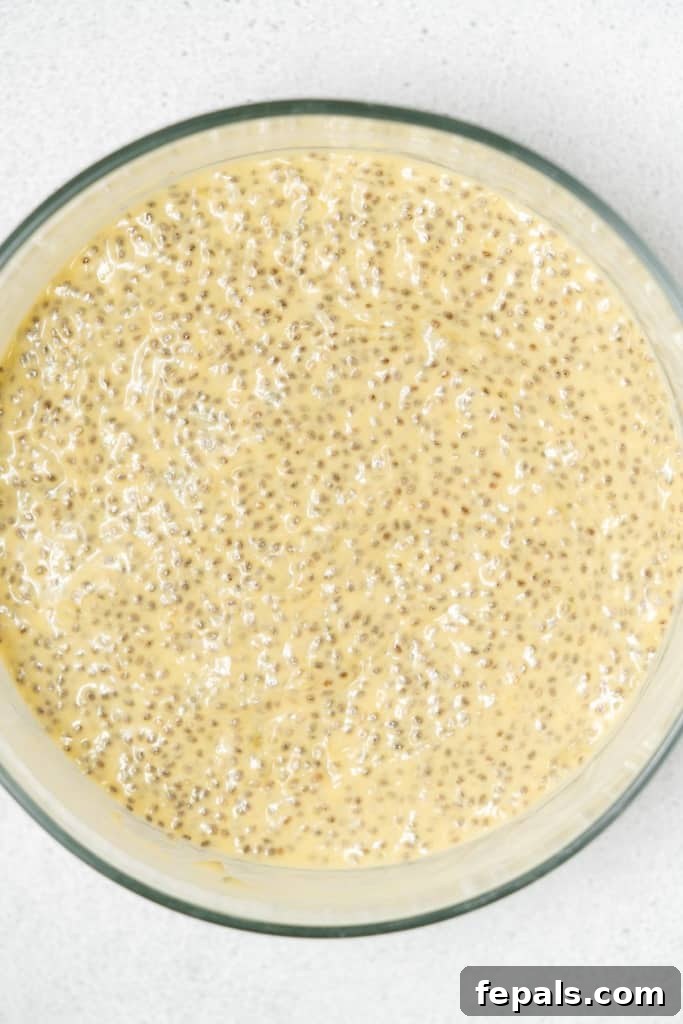 Tropical Mango Chia Bliss 11 thickened chia pudding in a round bowl