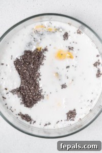Tropical Mango Chia Bliss 20 coconut milk added over the chia and mango mix