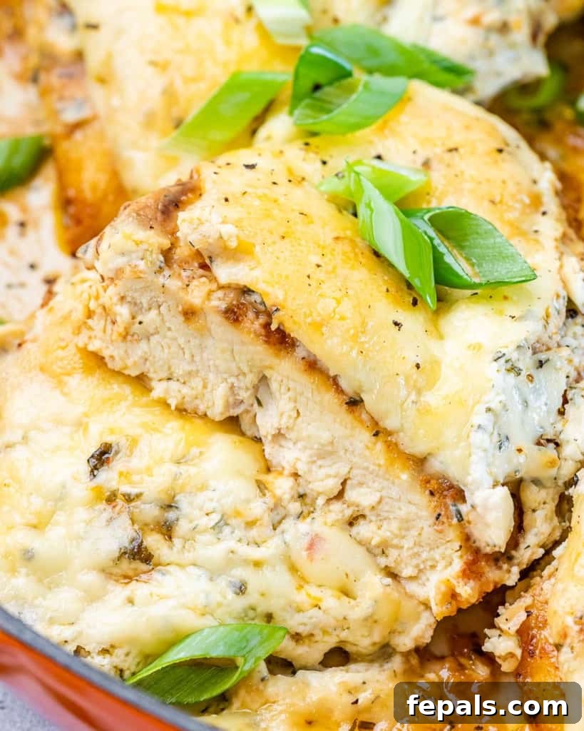 Crack chicken breast cut in half.