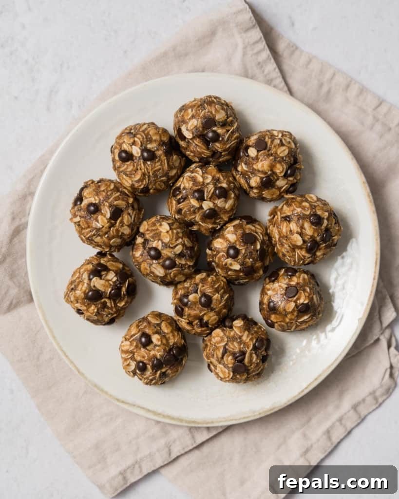 Spiced Pumpkin Power Morsels 14 Freshly rolled pumpkin pie oatmeal balls arranged on a clean white plate, ready for enjoyment.