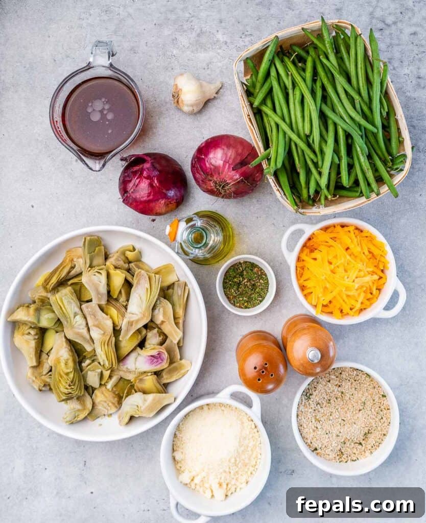 Mediterranean Artichoke Green Bean Bake 4 ingredients to make artichoke casserole