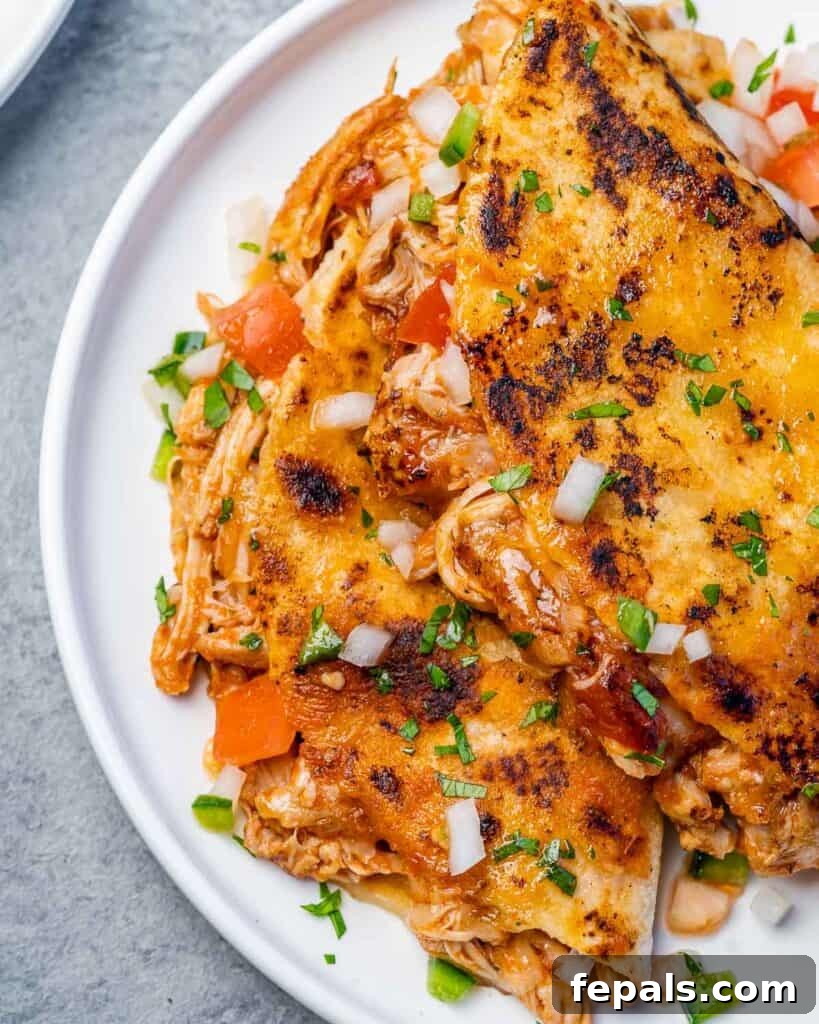 Crispy Birria Chicken Dipping Tacos 8 Beyaz bir tabakta iki Birria tacosu ve taze pico de gallo, servis edilmeye hazır.