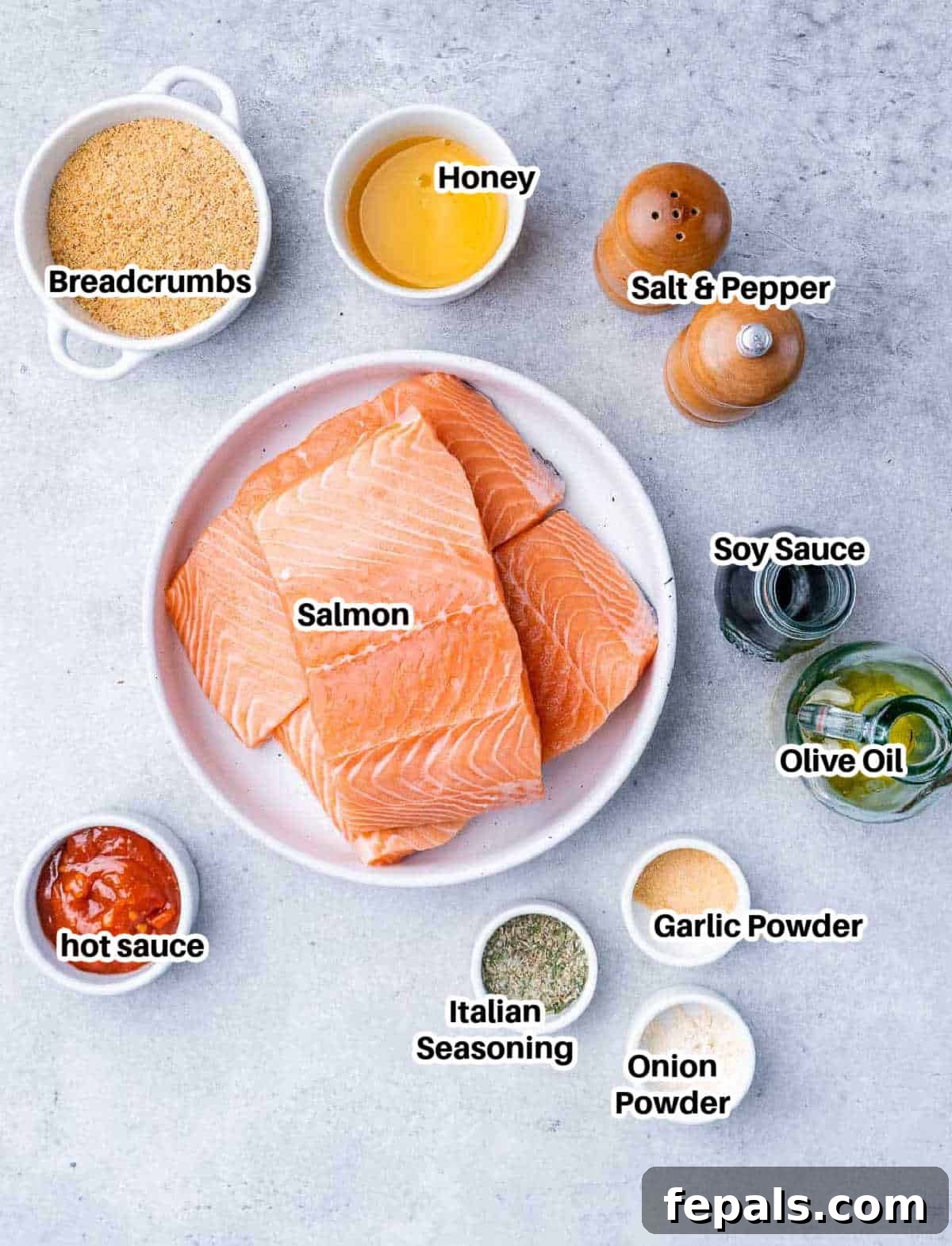 ingredients to make salmon bites.