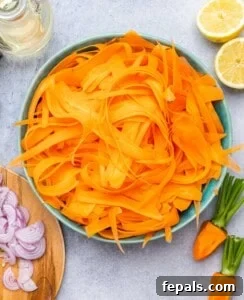 peeled carrot on a plate