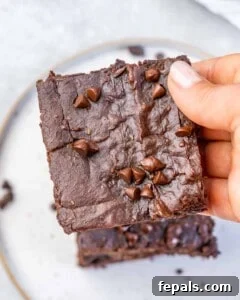 hand holding a brownie square bar.
