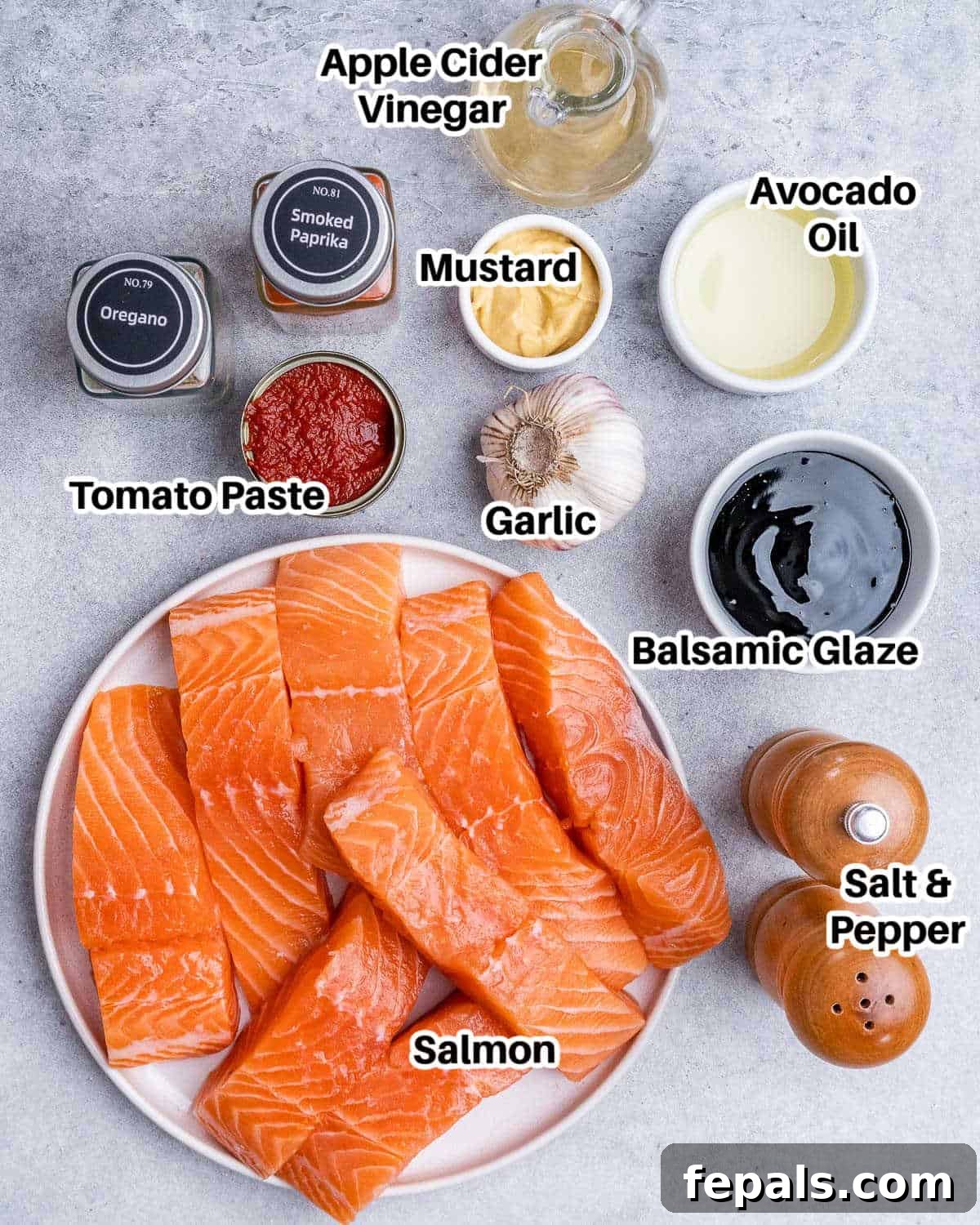 ingredients to make balsamic salmon.