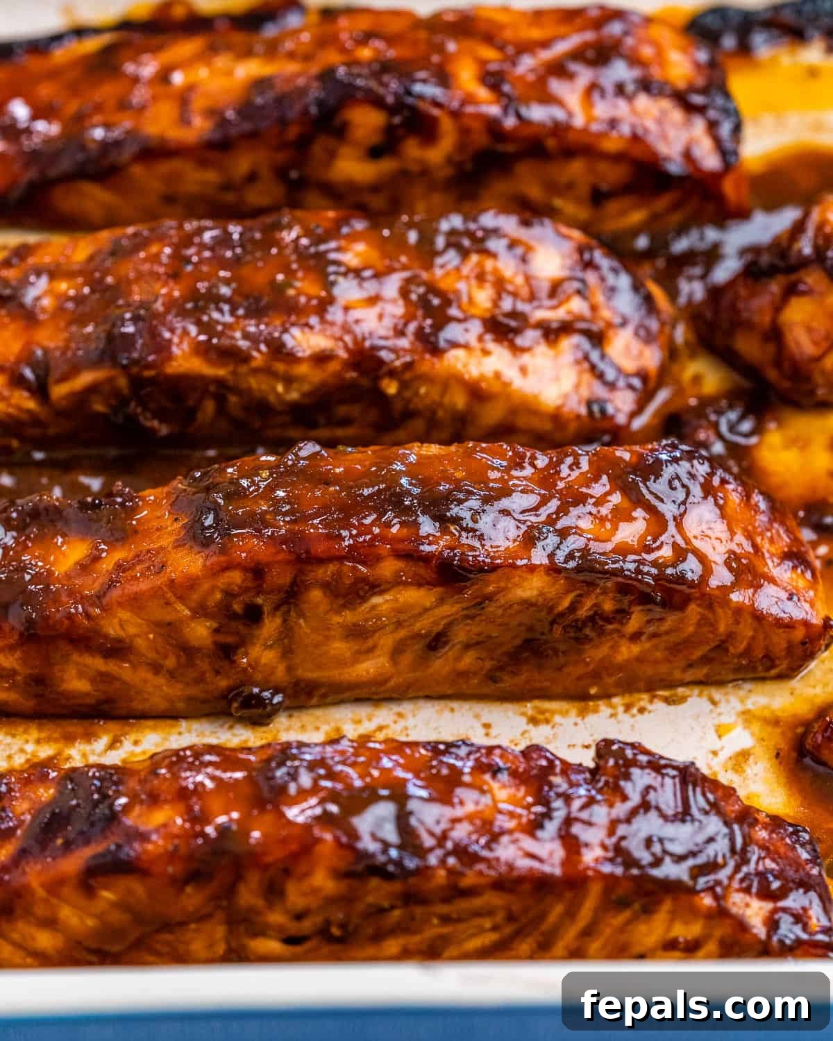 Baked salmon filets.