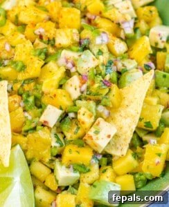 mango salsa served in a bowl.