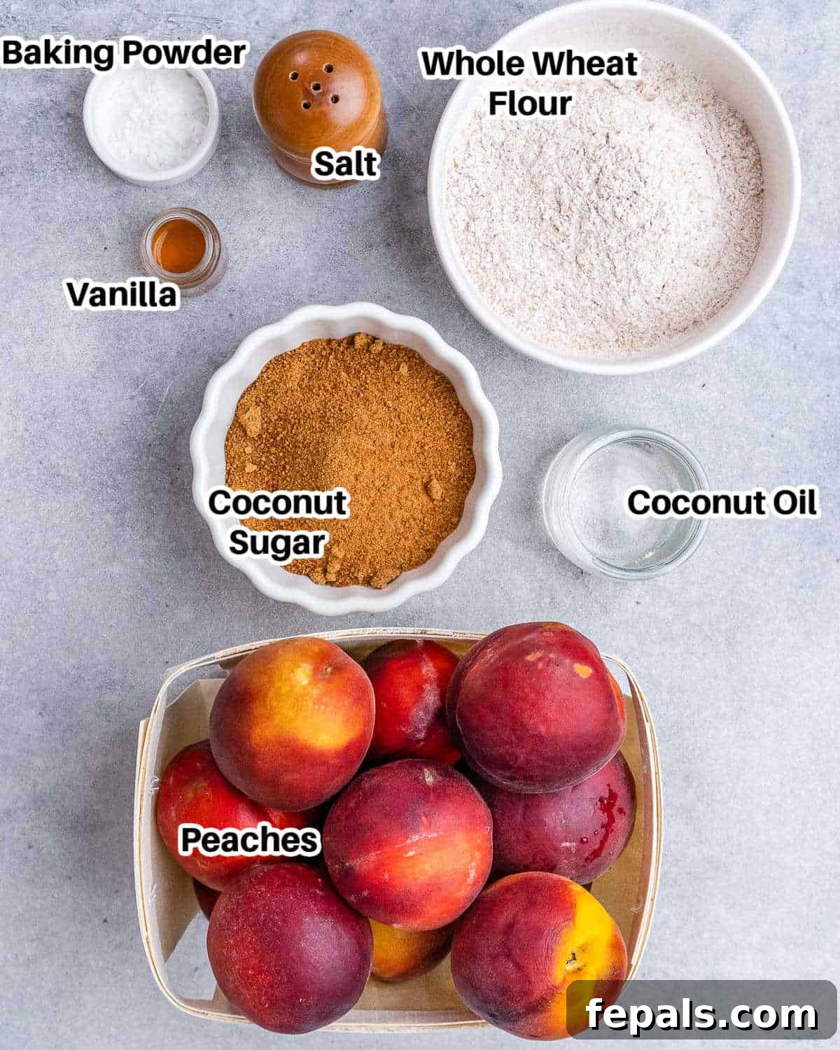 Wholesome Peach Cobbler 3 ingredients to make peach cobbler.