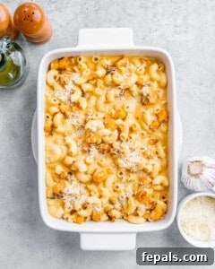 Velvety Butternut Mac and Cheese 9 Butternut squash Mac and cheese in a white casserole dish.