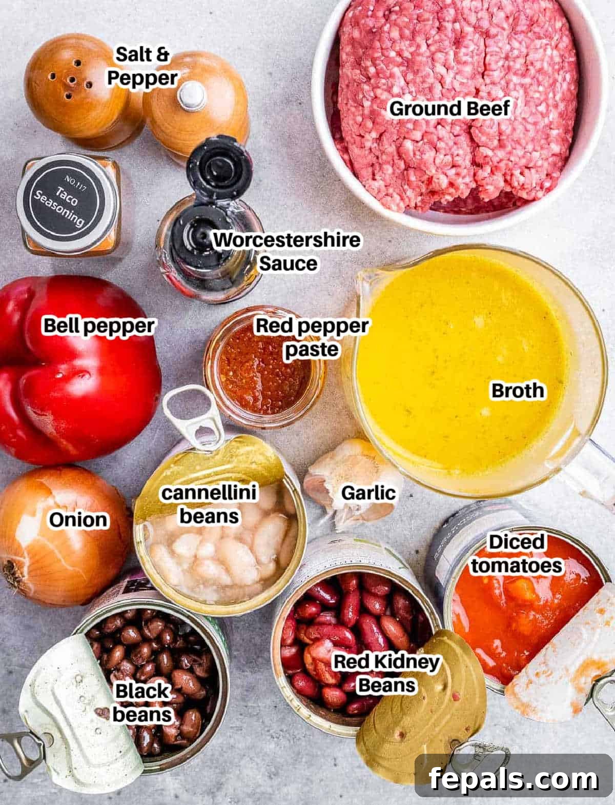ingredients to make instant pot chili.