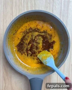 butter herb sauce in a pan.