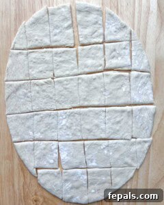 dough cut into 30 sections to make balls.